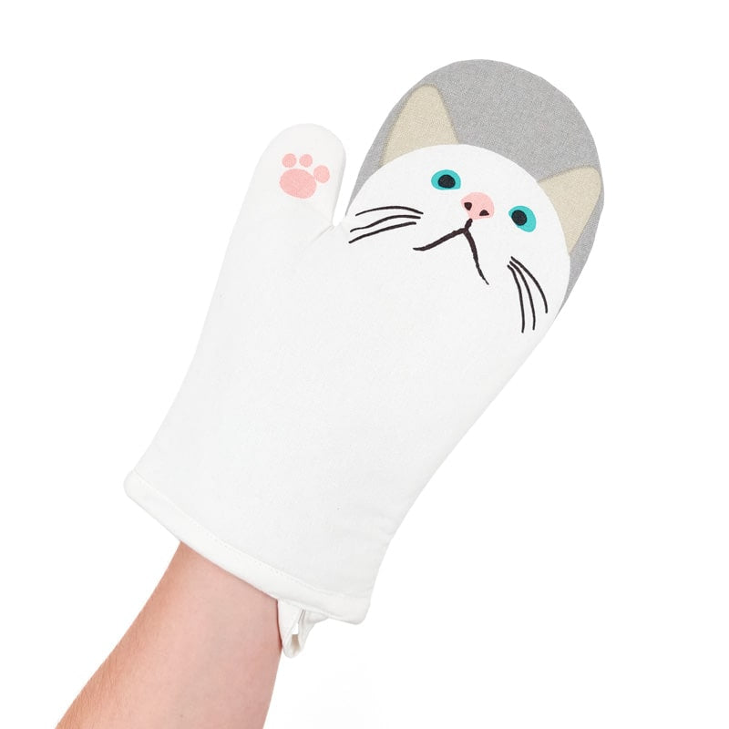 Gant de Cuisine Chat Blanc