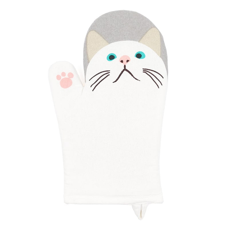 Gant de Cuisine Chat Blanc