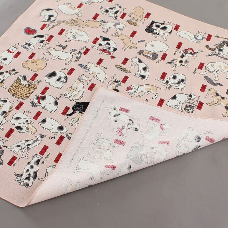 Grand Furoshiki Chats Japonais - 70x70 cm