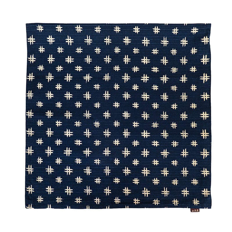Housse de Coussin Japonais Bleu Motif Igeta - 50x50 cm