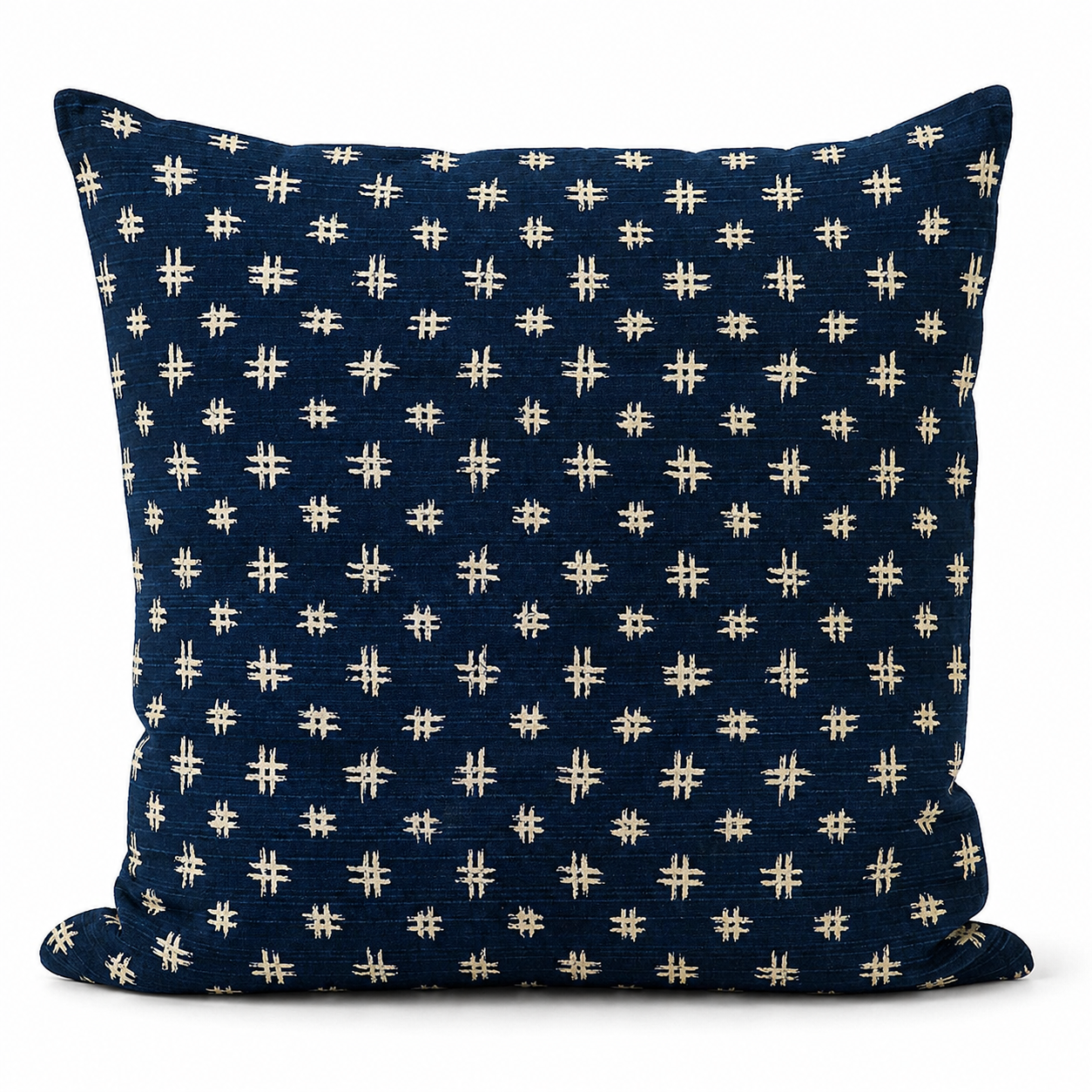 Housse de Coussin Japonais Bleu Motif Igeta - 50x50 cm