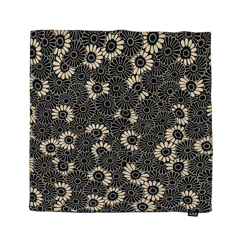 Housse de Coussin Japonais Kikuzukushi Noir