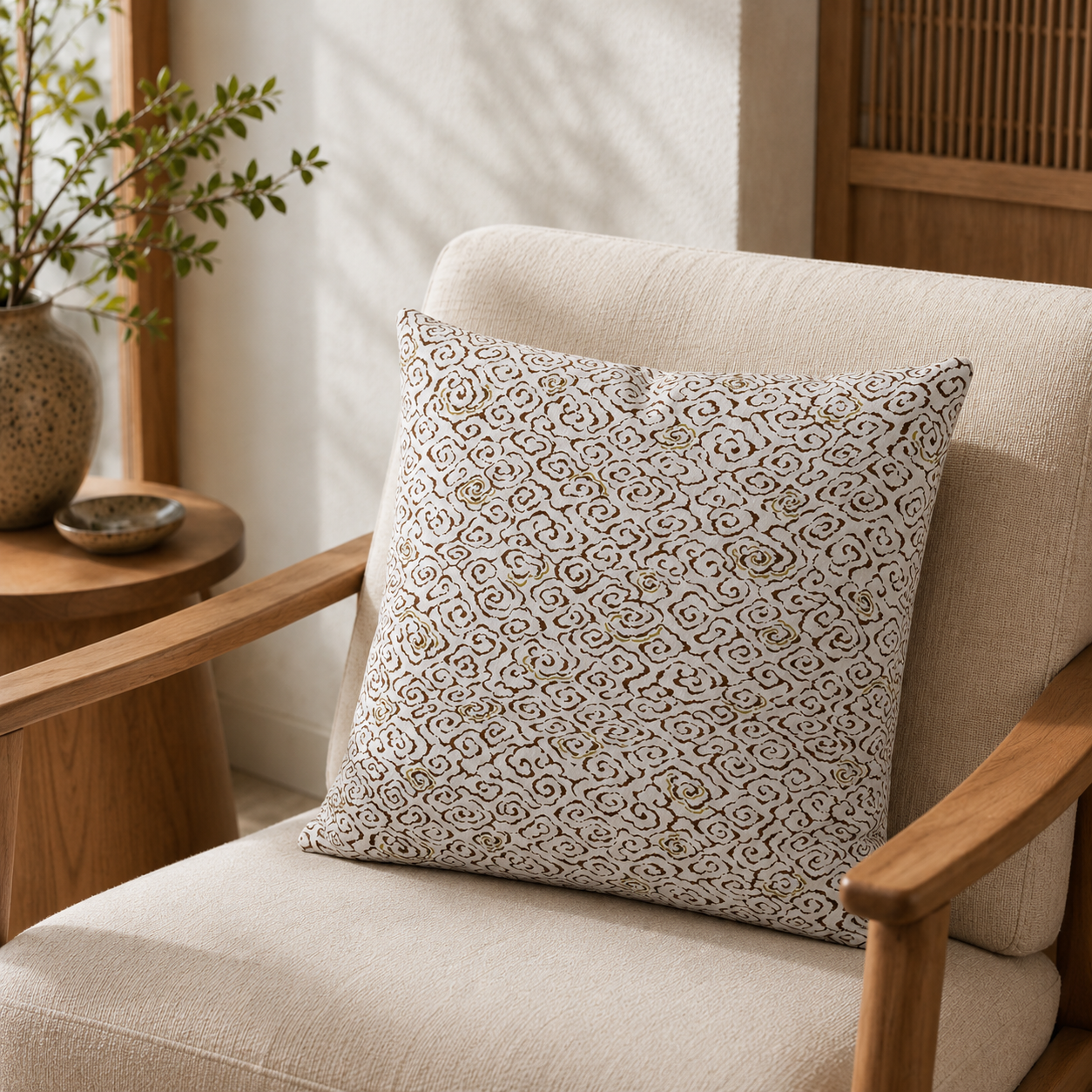 Housse de Coussin Japonais Motif Makigumo