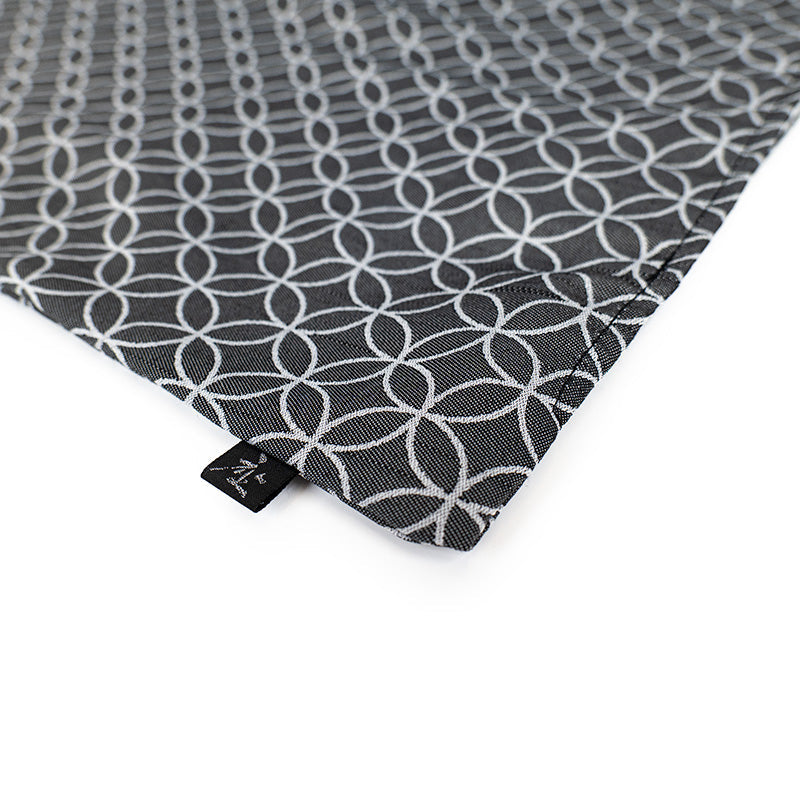 Housse de Coussin Japonais Motif Shippo Gris - 50x50 cm