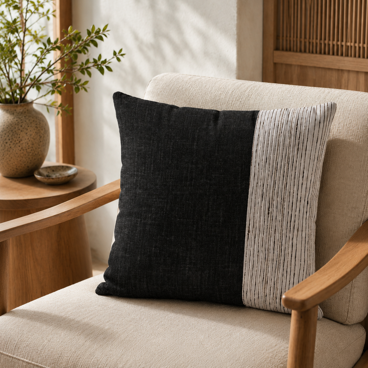 Housse de Coussin Japonais Sensuji Marron