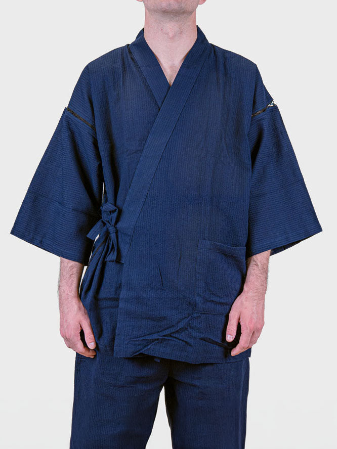 Jinbei Japonais Homme Bleu Marine