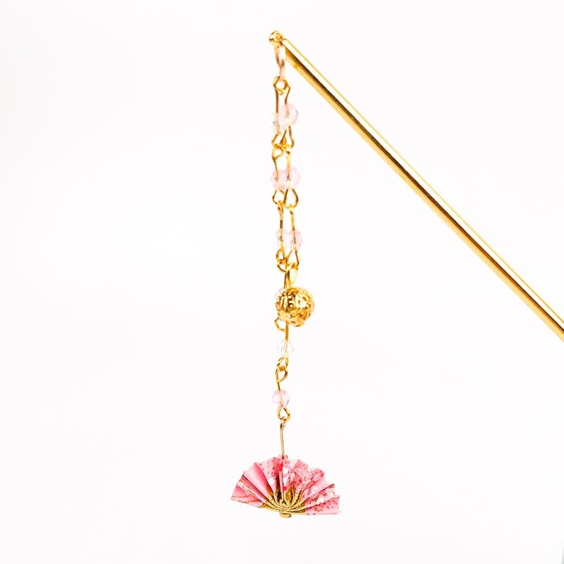 Kanzashi Japonais Eventail Rose