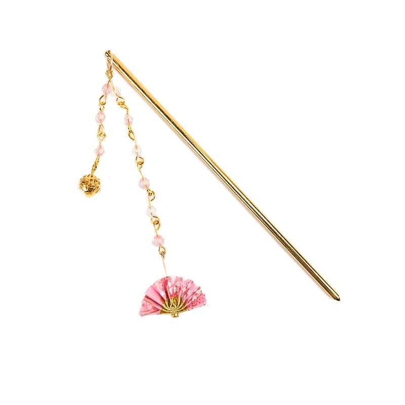 Kanzashi Japonais Eventail Rose