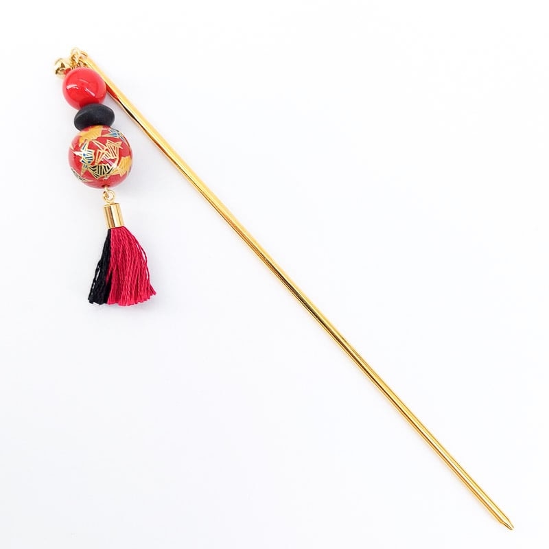 Kanzashi Japonais Grue Rouge