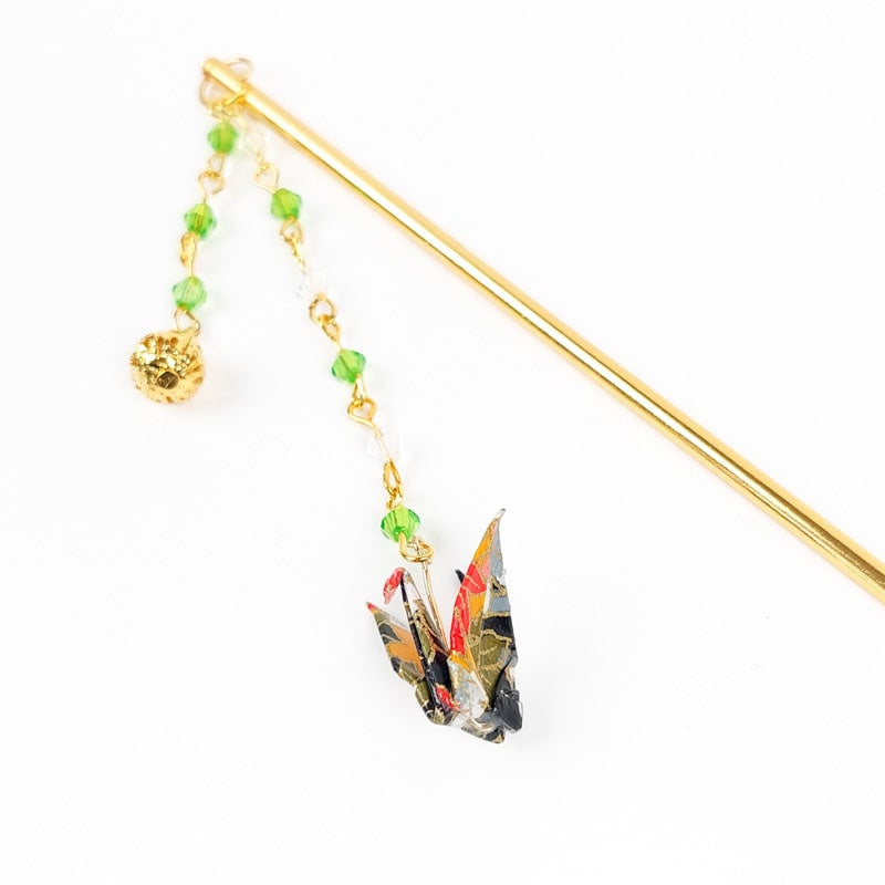 Kanzashi Japonais Origami Noir