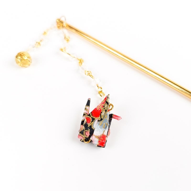 Kanzashi Japonais Origami Rouge