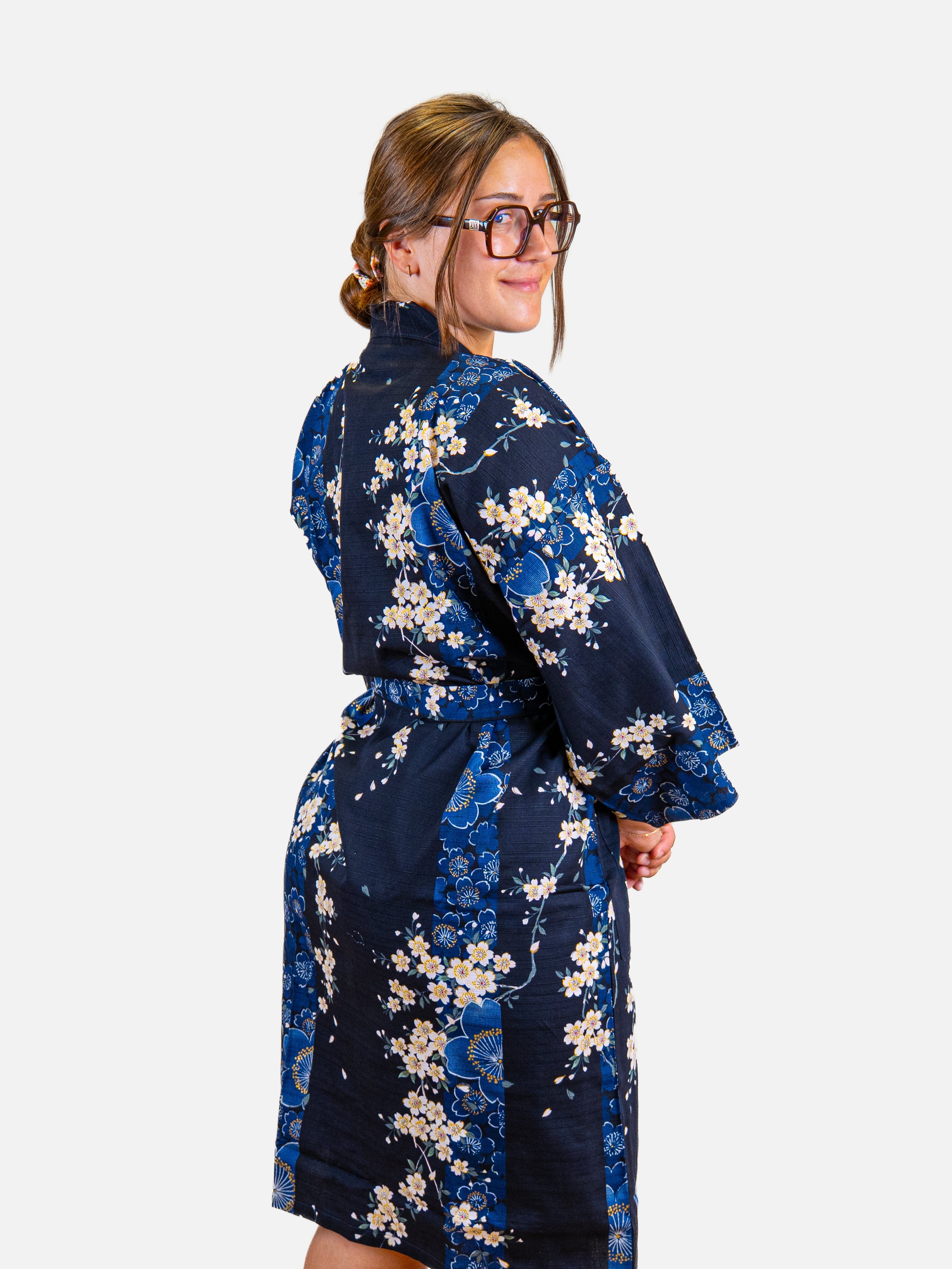 Kimono Happi Femme Bleu Sakura