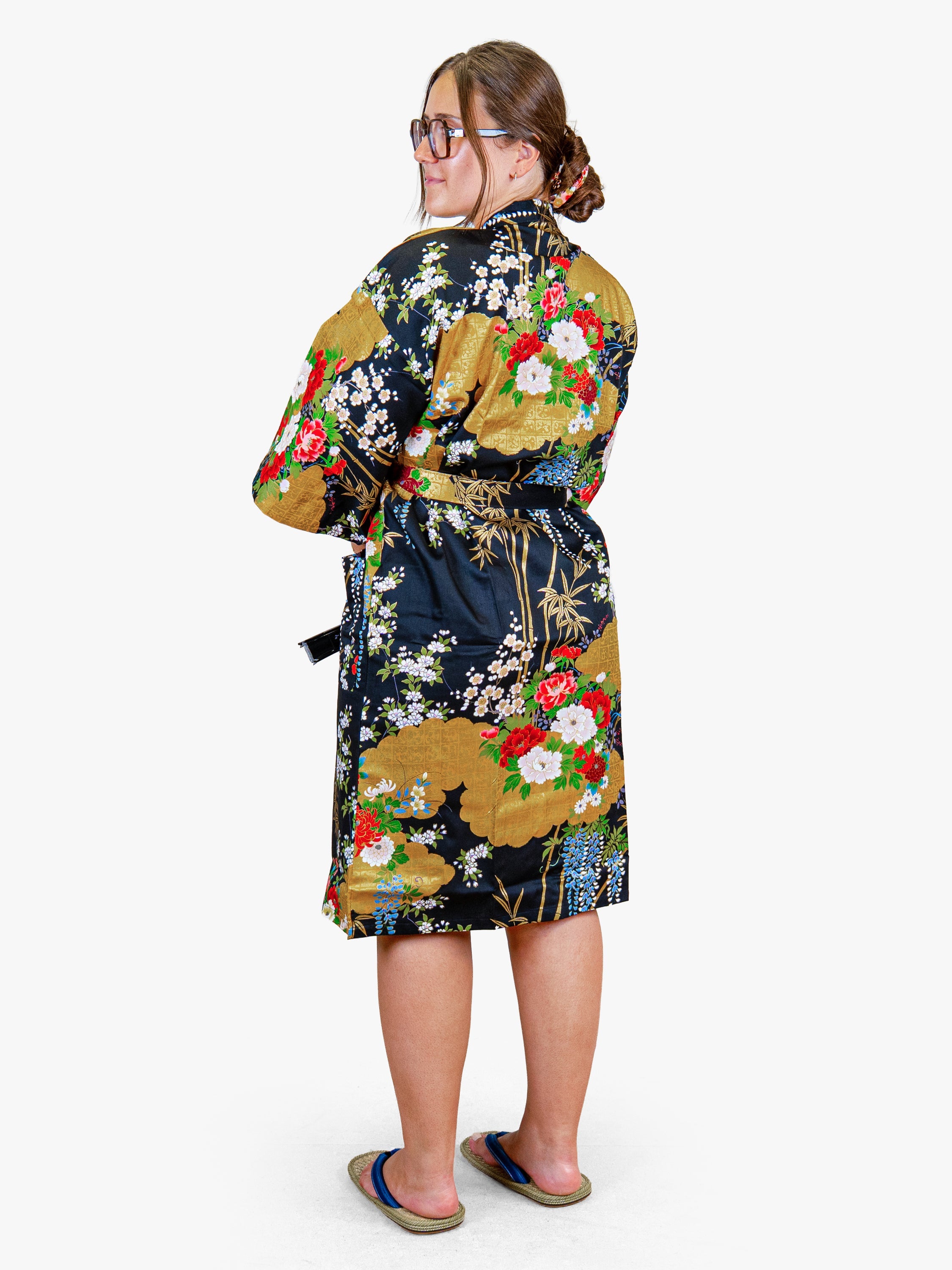 Kimono Happi Femme Botan Doré