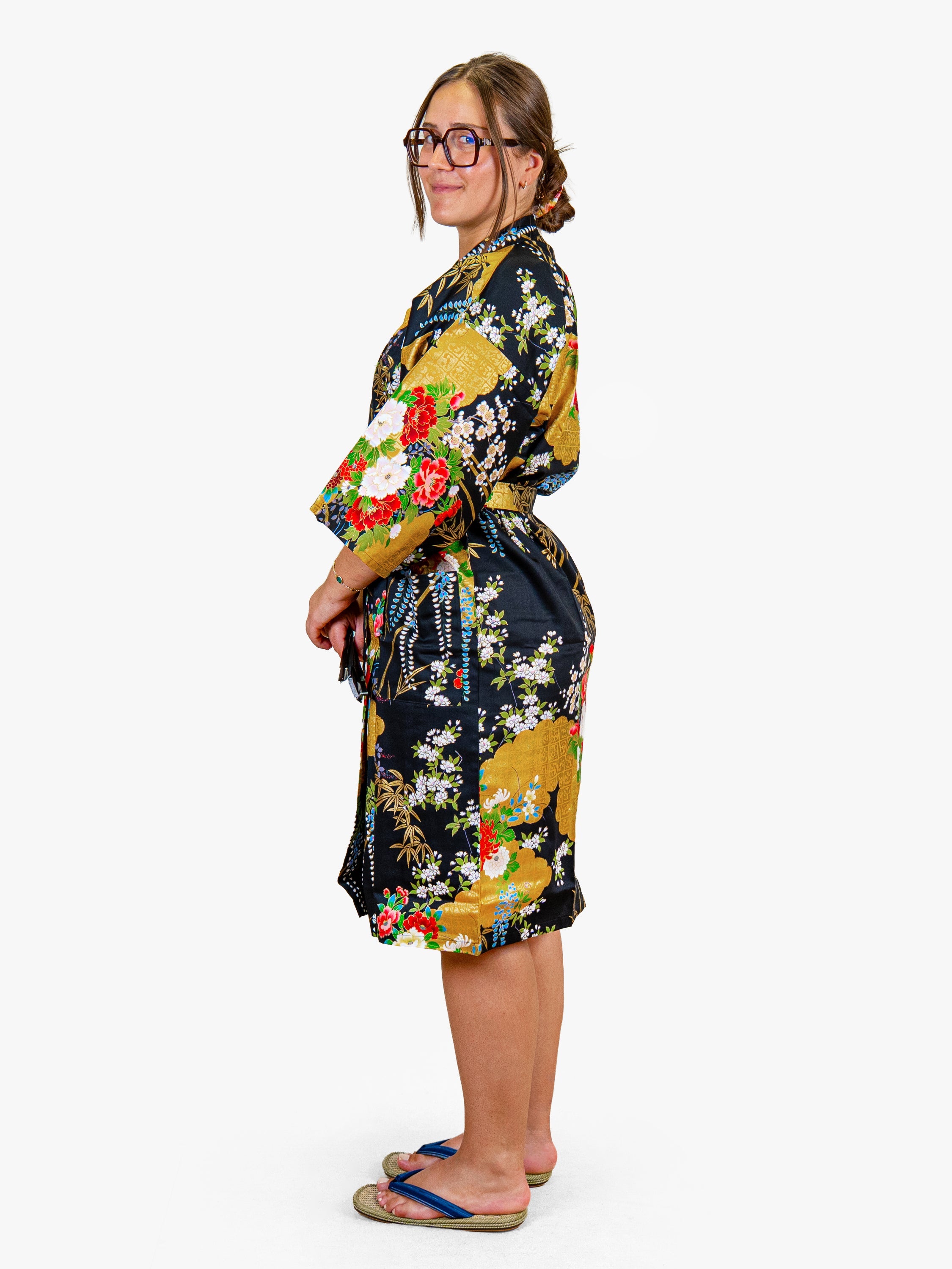 Kimono Happi Femme Botan Doré