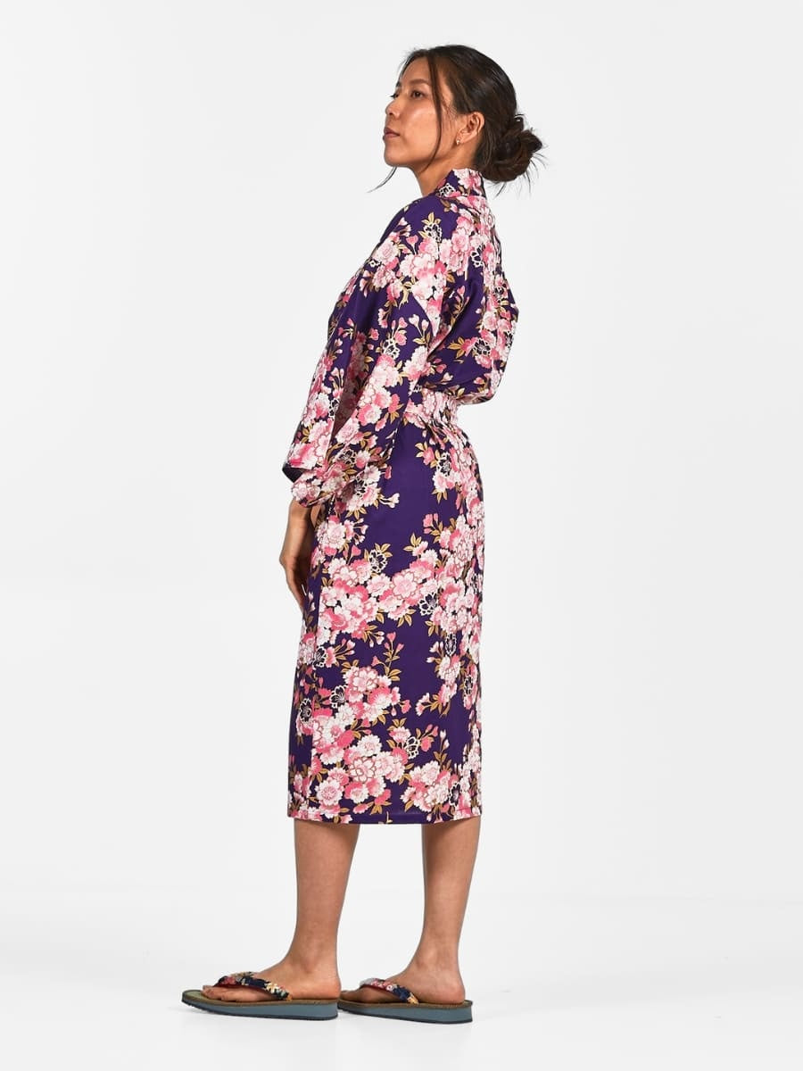 Kimono Happi Femme Fleur Sakura - Taille unique