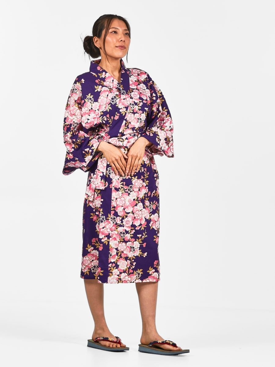 Kimono Happi Femme Fleur Sakura - Taille unique