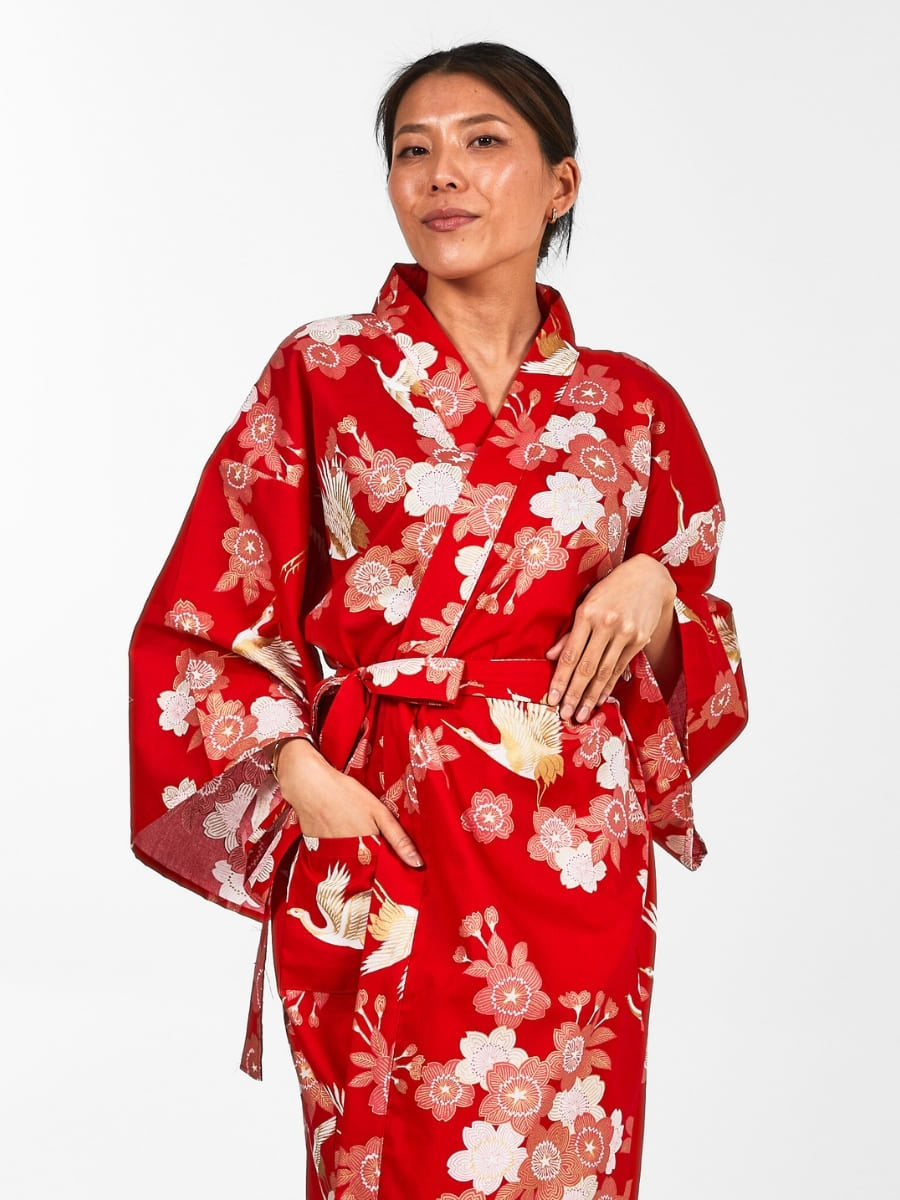 Kimono Happi Femme Sakura to Tsuru - Taille unique
