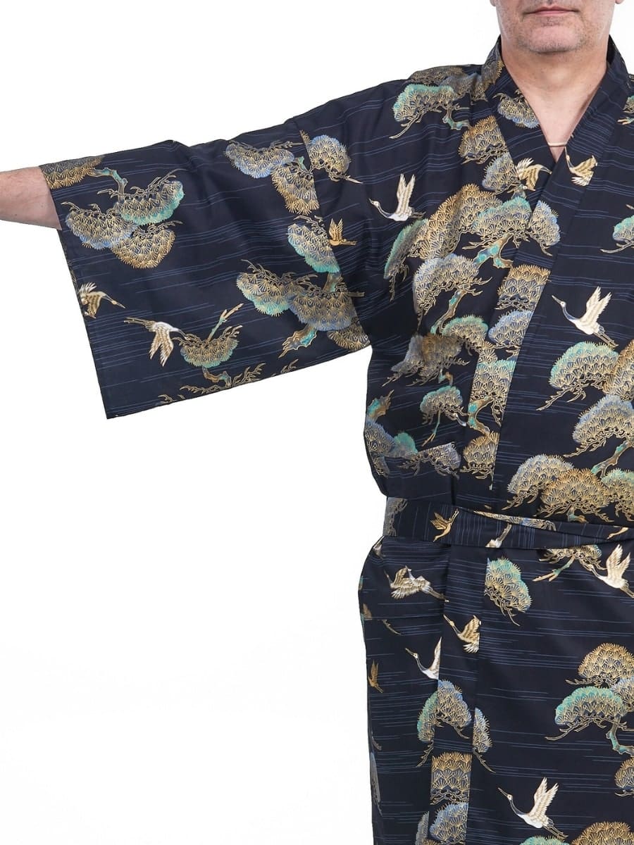 Kimono Happi Homme Grue & Pin - Taille unique