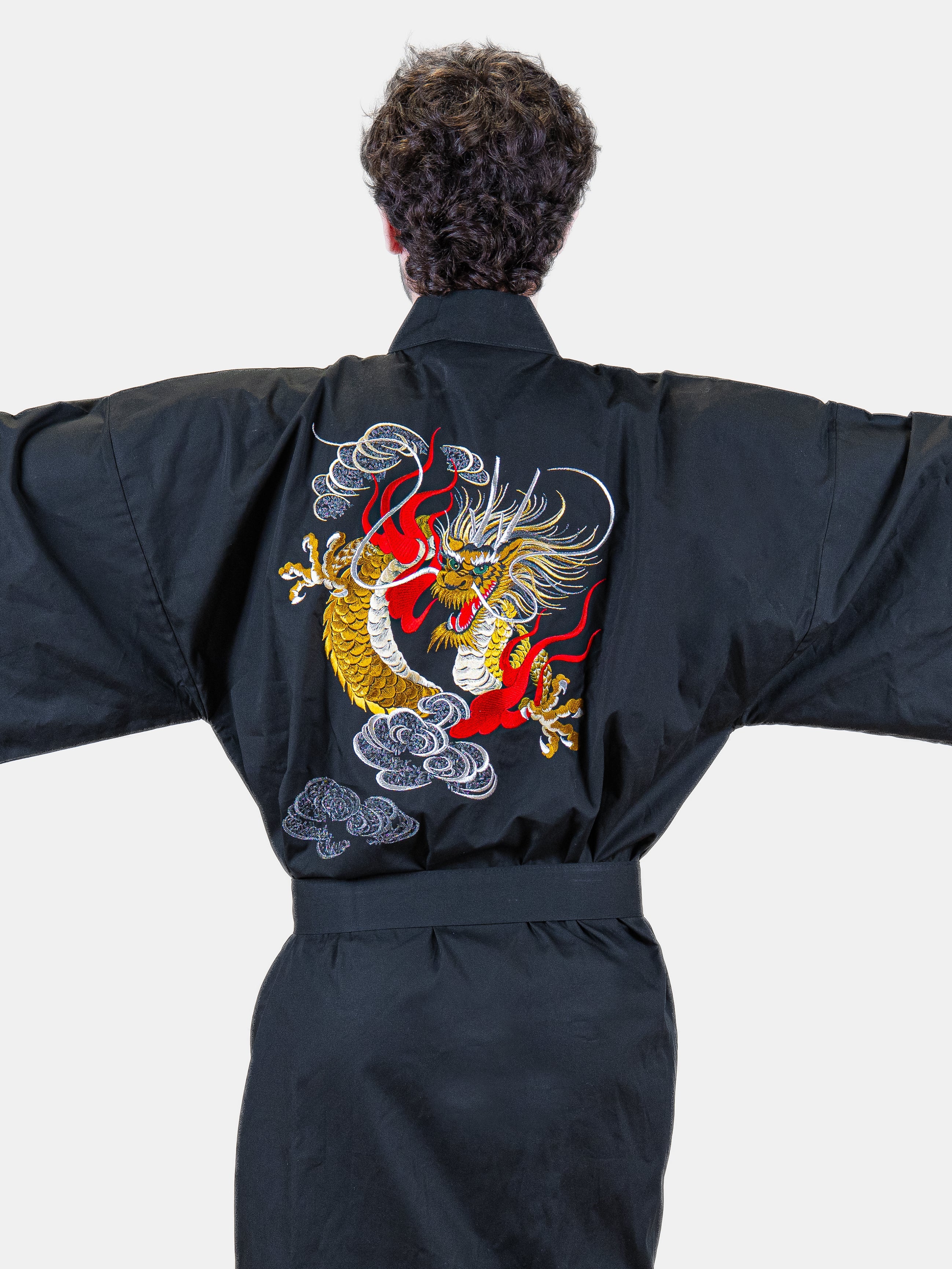 Kimono Happi Homme Oversize Broderie Dragon