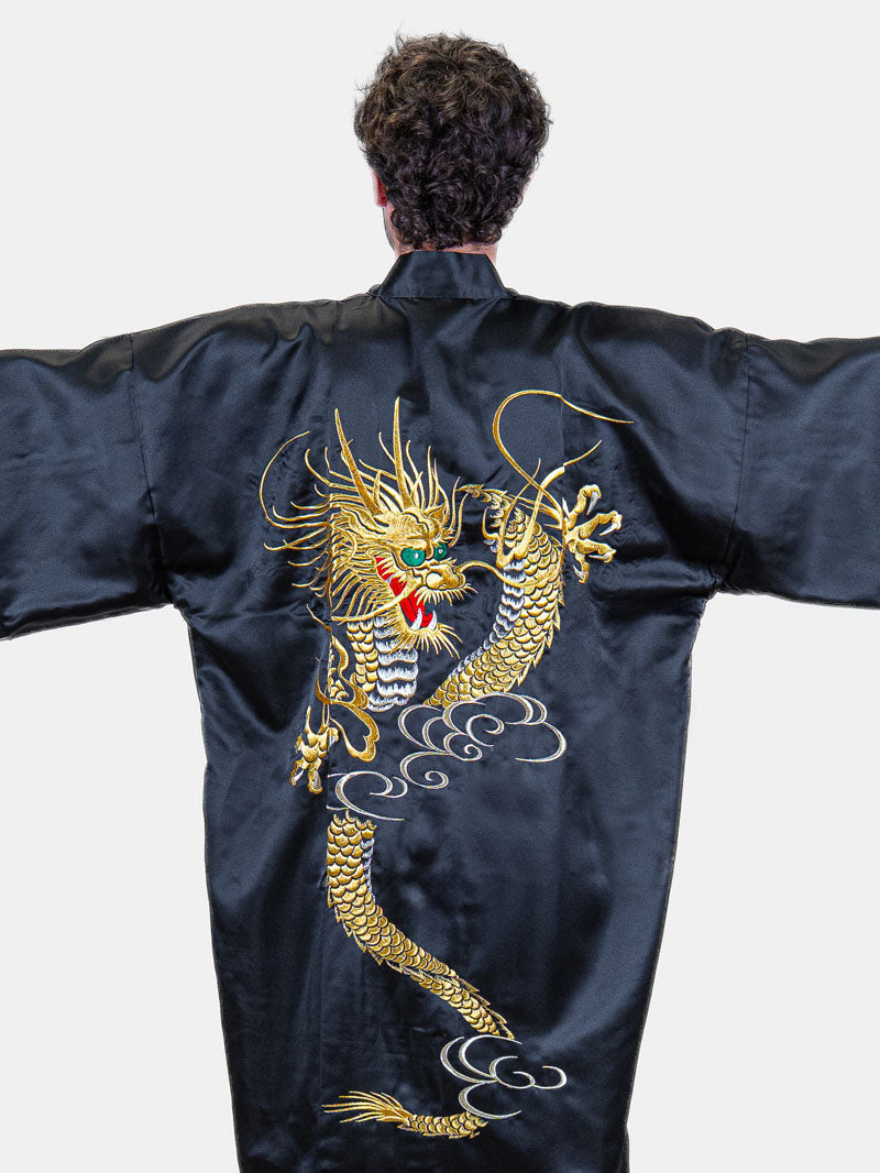 Kimono Happi Homme Oversize Dragon Doré