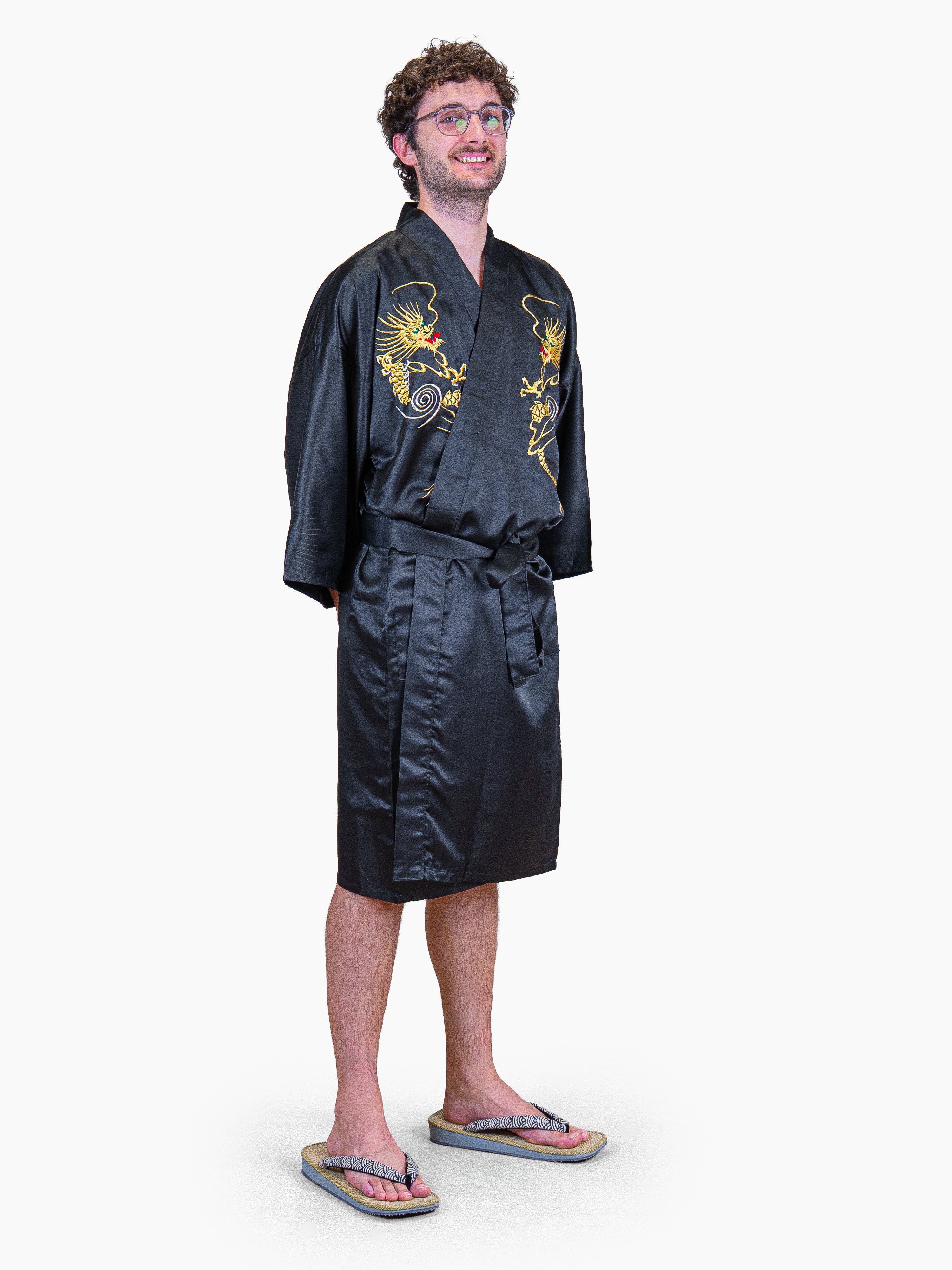 Kimono Happi Homme Oversize Dragon Doré
