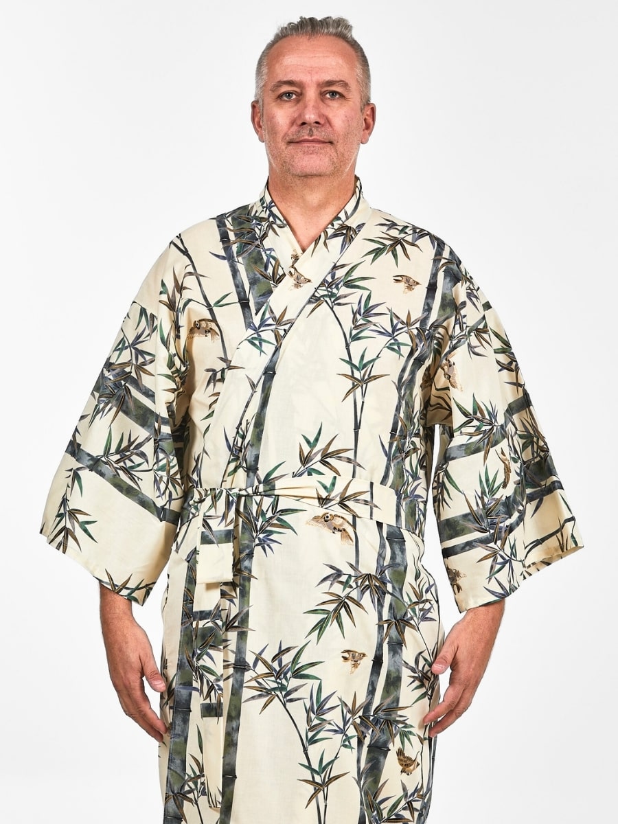 Kimono Homme Japonais Bambou - Taille unique