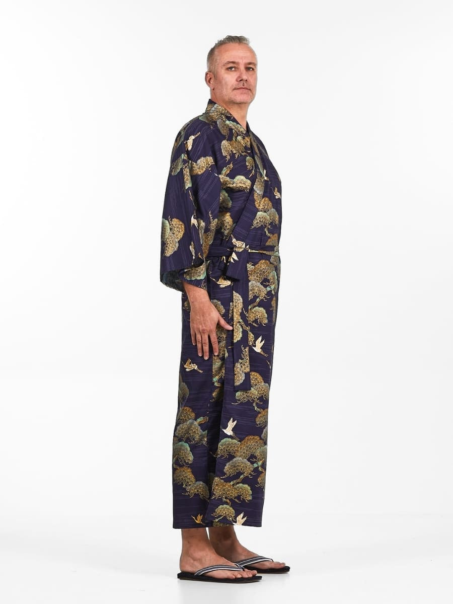 Kimono Homme Japonais Grue & Pin - Taille unique