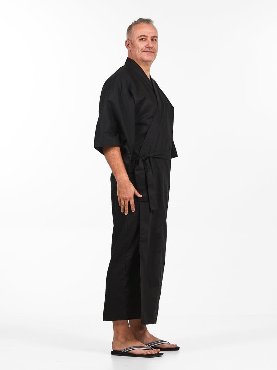 Kimono Homme Japonais Noir - Taille unique