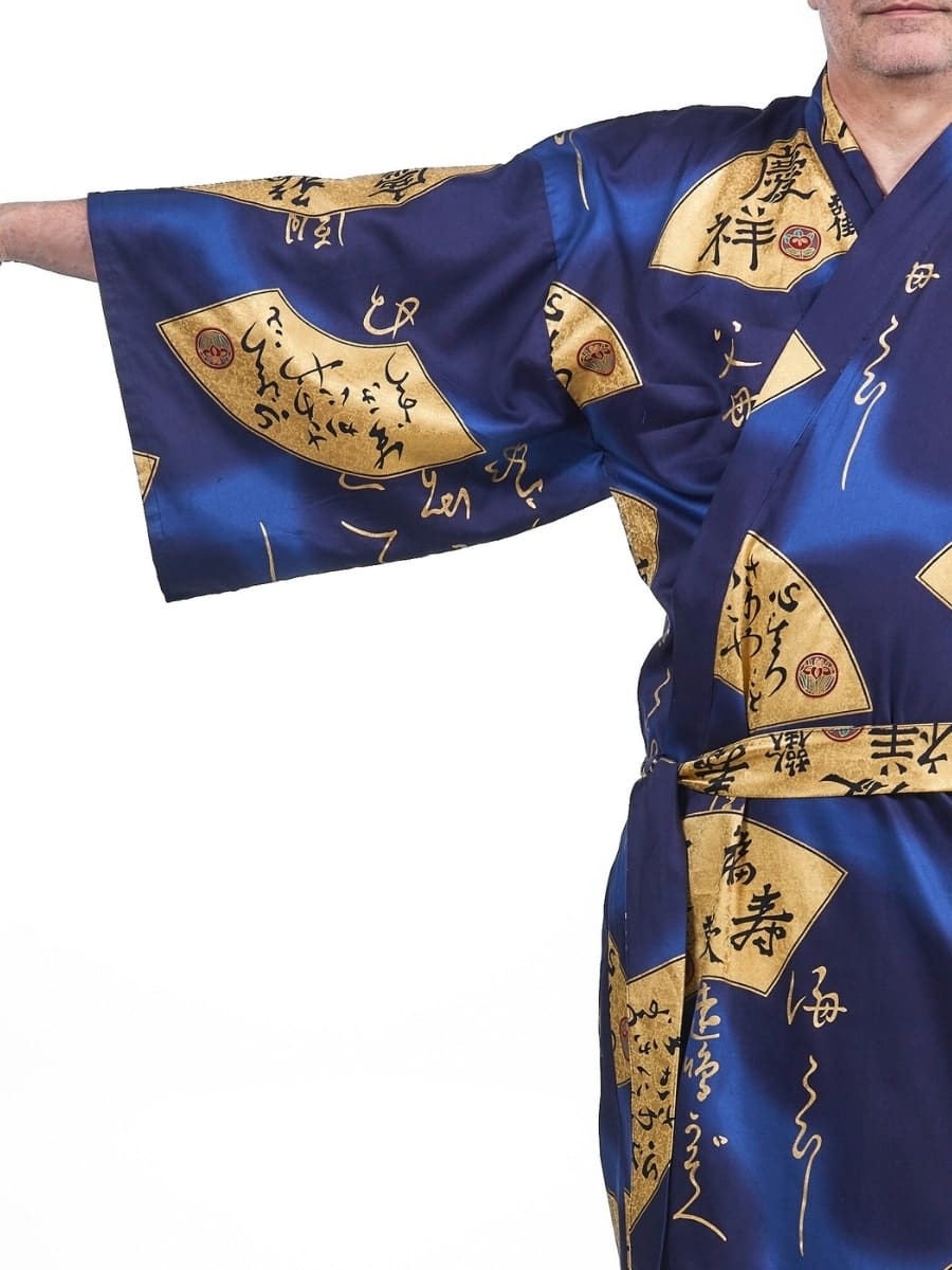 Kimono Homme Japonais Sensu Doré - Taille unique