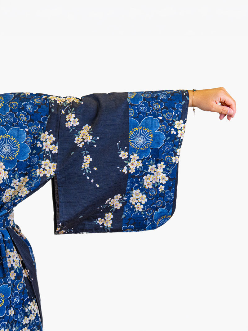 Kimono Japonais Femme Bleu Sakura