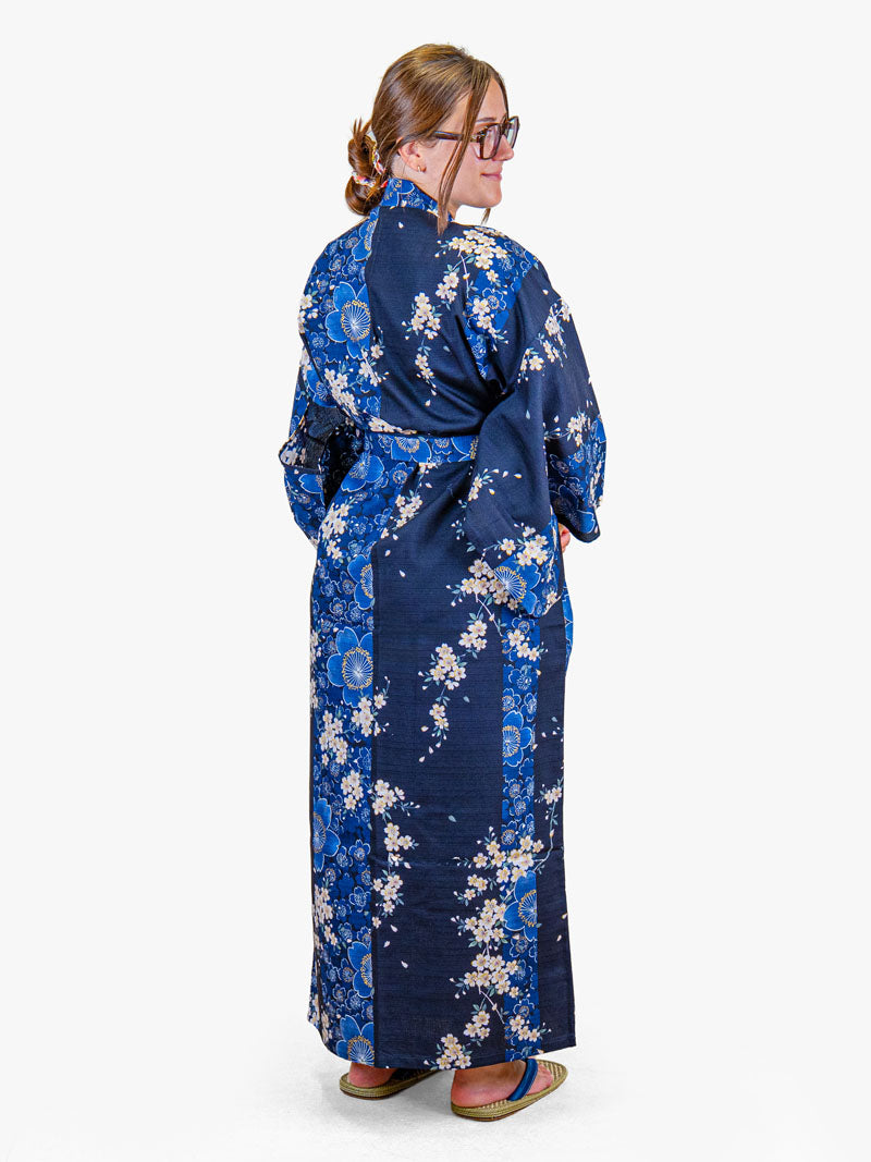 Kimono Japonais Femme Bleu Sakura