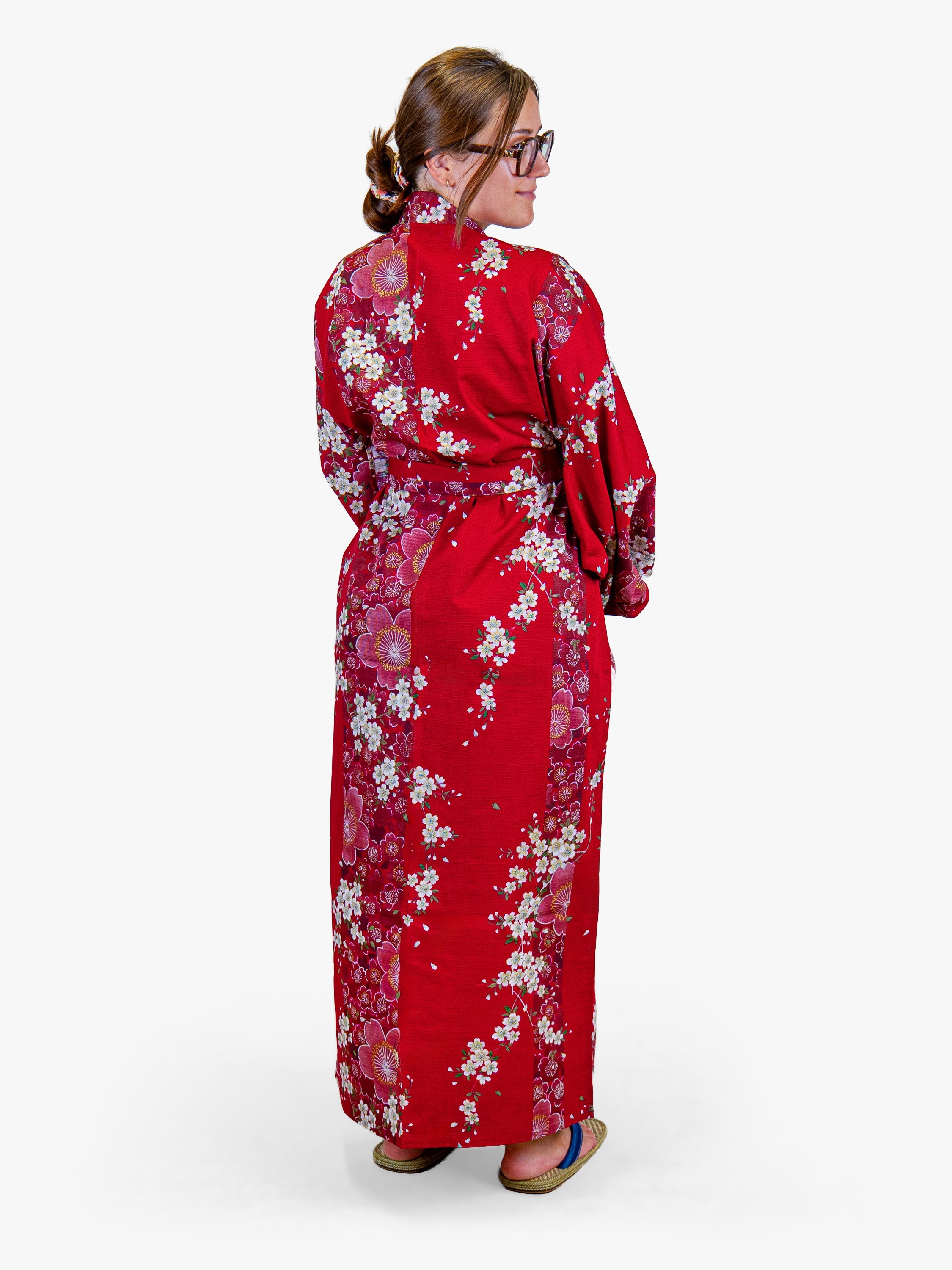 Kimono Japonais Femme Rouge Sakura