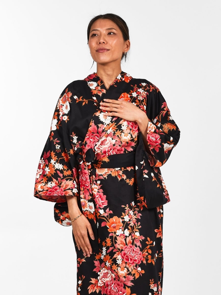 Kimono Japonais Femme Sakura to Botan - Taille unique