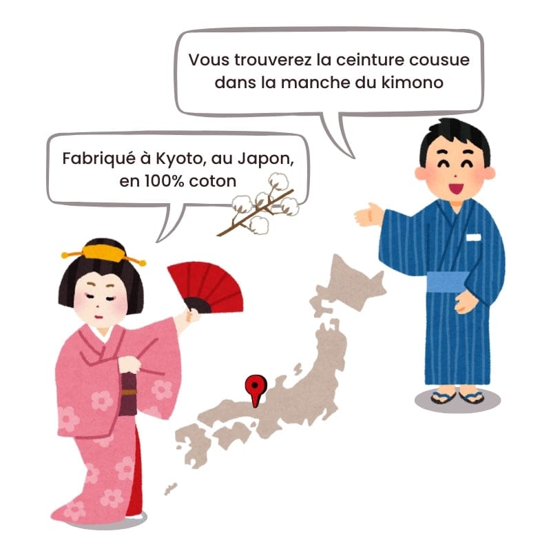 Kimono Japonais Femme Shi to Hana - Taille unique