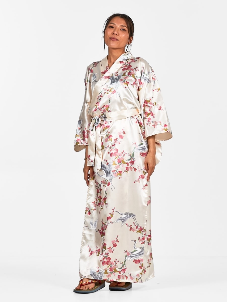Kimono Japonais Femme Ume to Tsuru - Taille unique