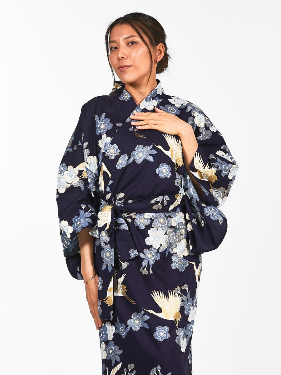 Kimono Yukata Femme Sakura to Tsuru
