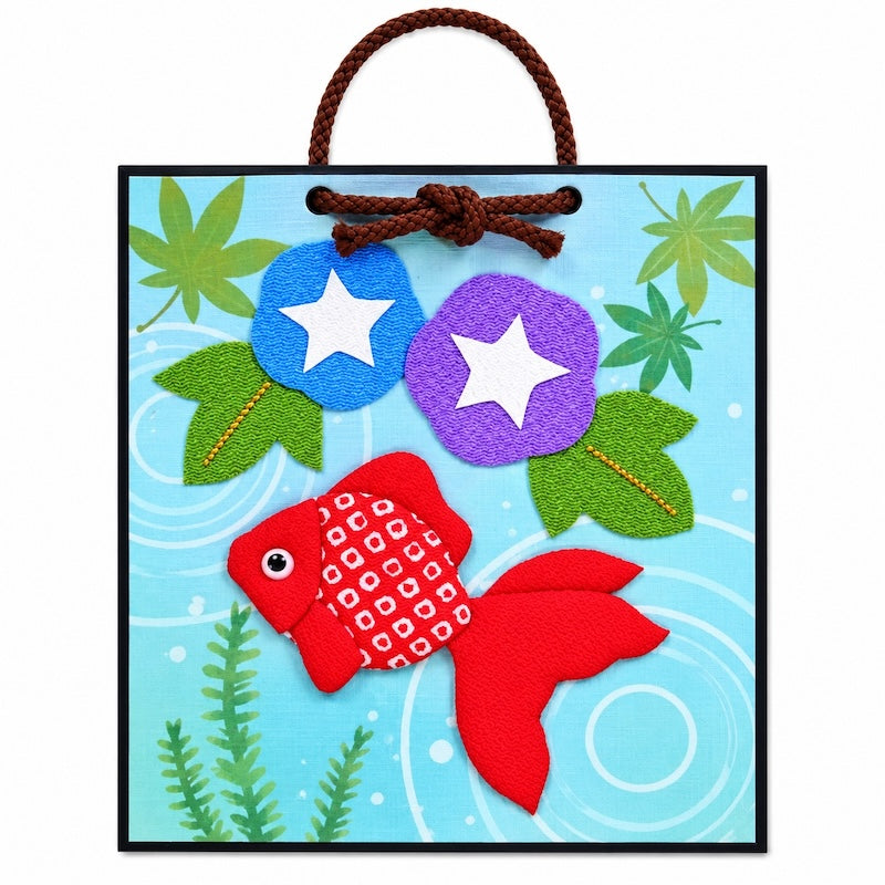 Kit Créatif Japonais Tableau Oshie Tissu Poisson Rouge