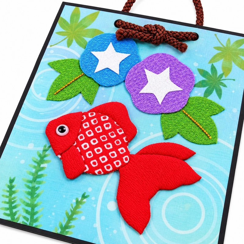 Kit Créatif Japonais Tableau Oshie Tissu Poisson Rouge