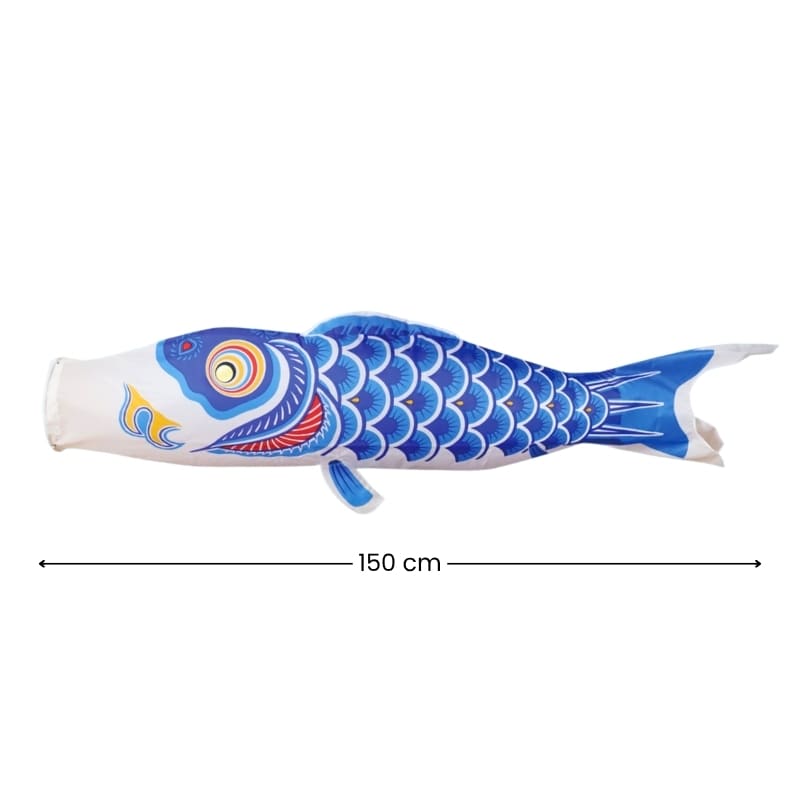 Koinobori Japonaise Traditionnelle Bleue 150 cm