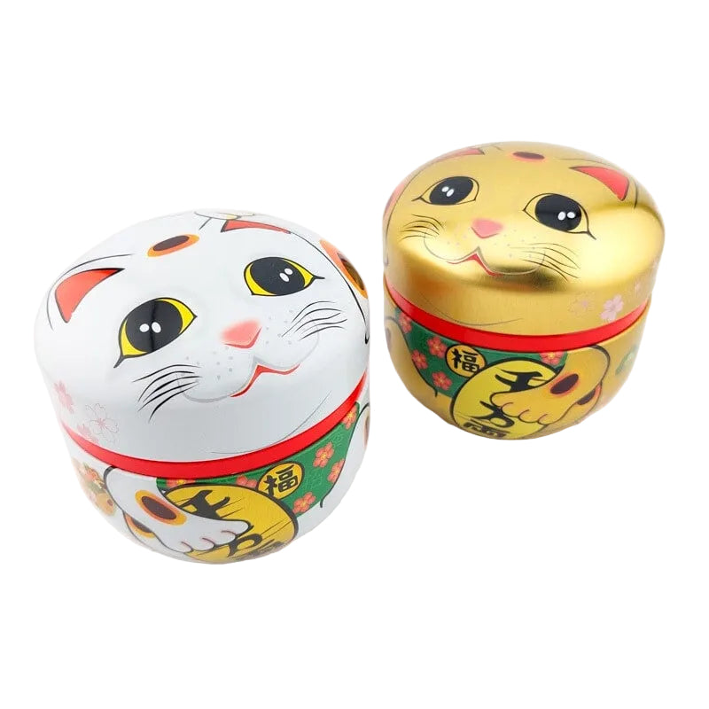 Lot 2 Boîtes à Thé Métal Maneki Neko