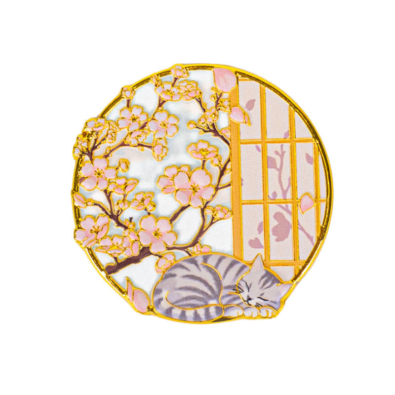 Magnet Japonais en Métal Chat et Sakura