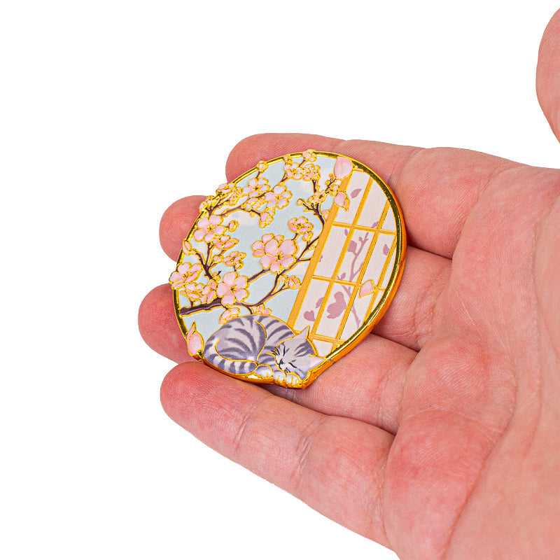 Magnet Japonais en Métal Chat et Sakura