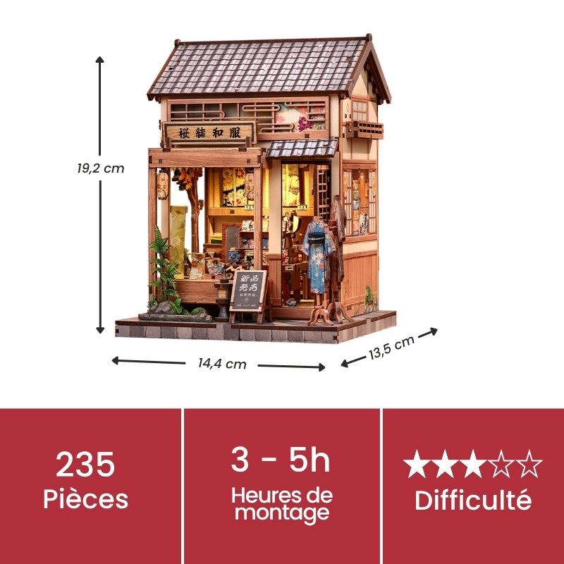 Maquette Japonaise Bois Sakura Kimono Shop