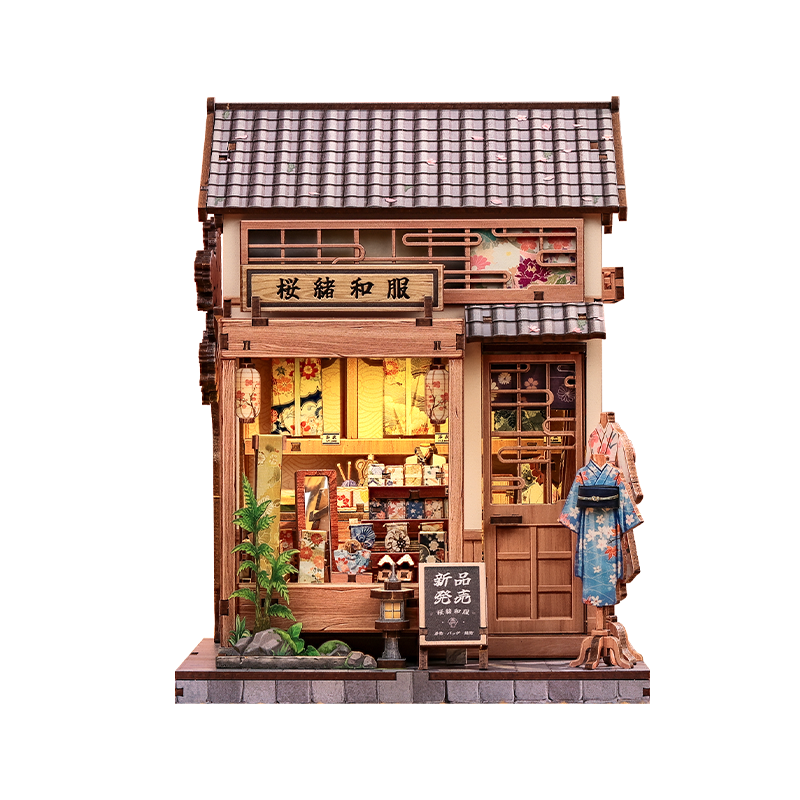 Maquette Japonaise Bois Sakura Kimono Shop