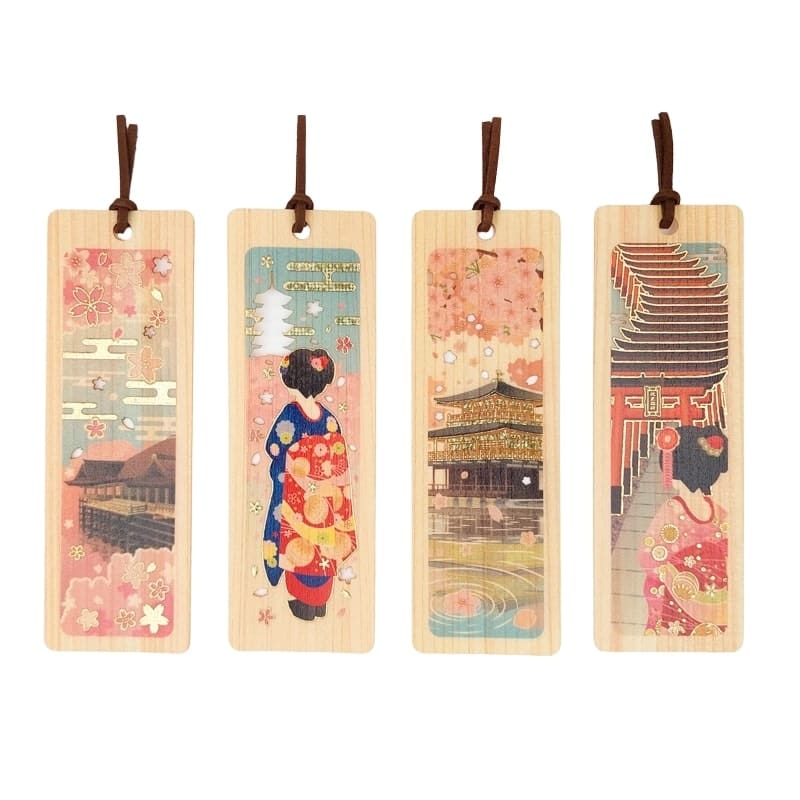 Marque-Page Cyprès Japonais Geisha & Pagode