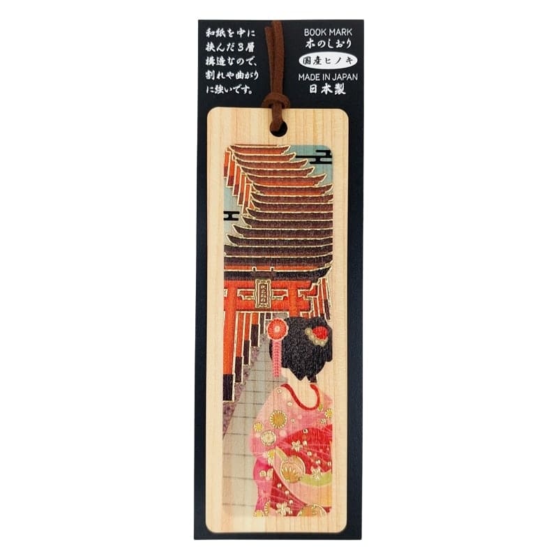 Marque-Page Cyprès Japonais Geisha & Torii