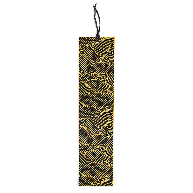 Marque-page Japonais Mino Washi Noir Vagues