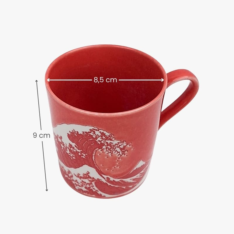 Mug Japonais Kanagawa Rouge