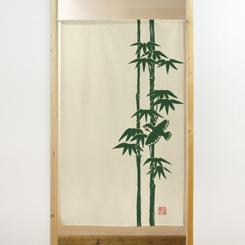 Noren Japonais Beige Bambou - 85 x 150 cm