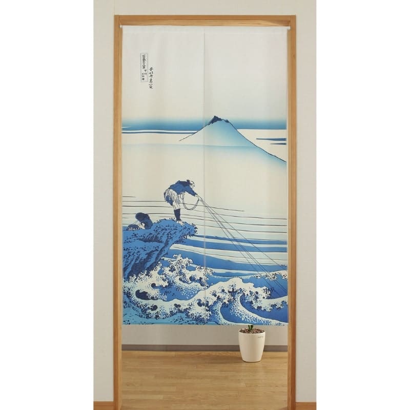 Noren Japonais Mont Fuji Bleu - 85 x 150 cm